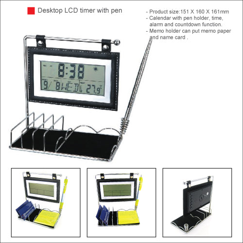 Desktop LCD timer with pen