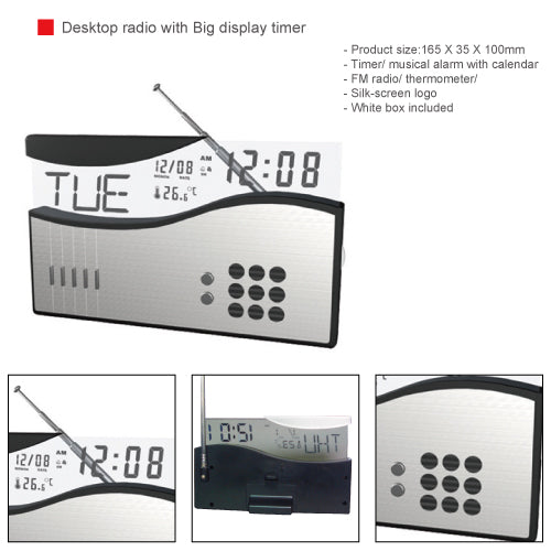Desktop radio with Big display timer