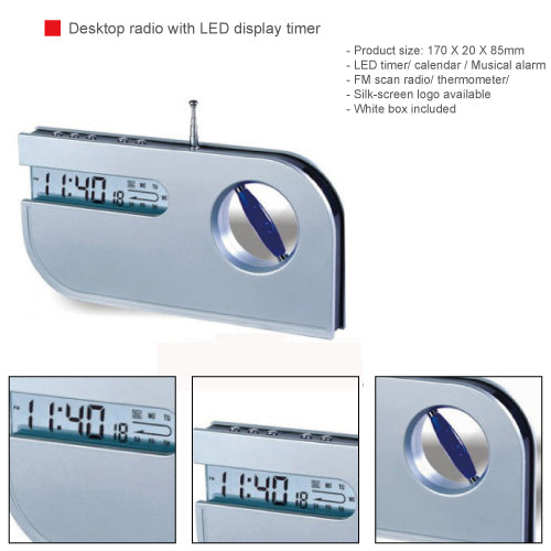 Desktop radio with LED display timer