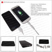 Executive iPhone 5 shape USB mobile battery charger with LED 4000 mAh (power bank)