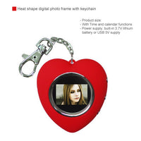 Heat shape digital photo frame with keychain