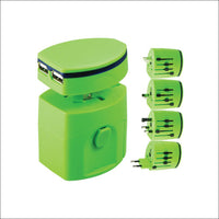 Colorful USB Universal Travel Adaptor (with 2 USB port)