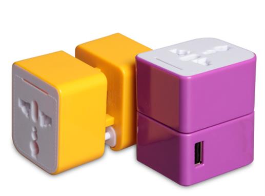 Colorful USB Universal Travel Adaptor (2.1A with 1 USB port)