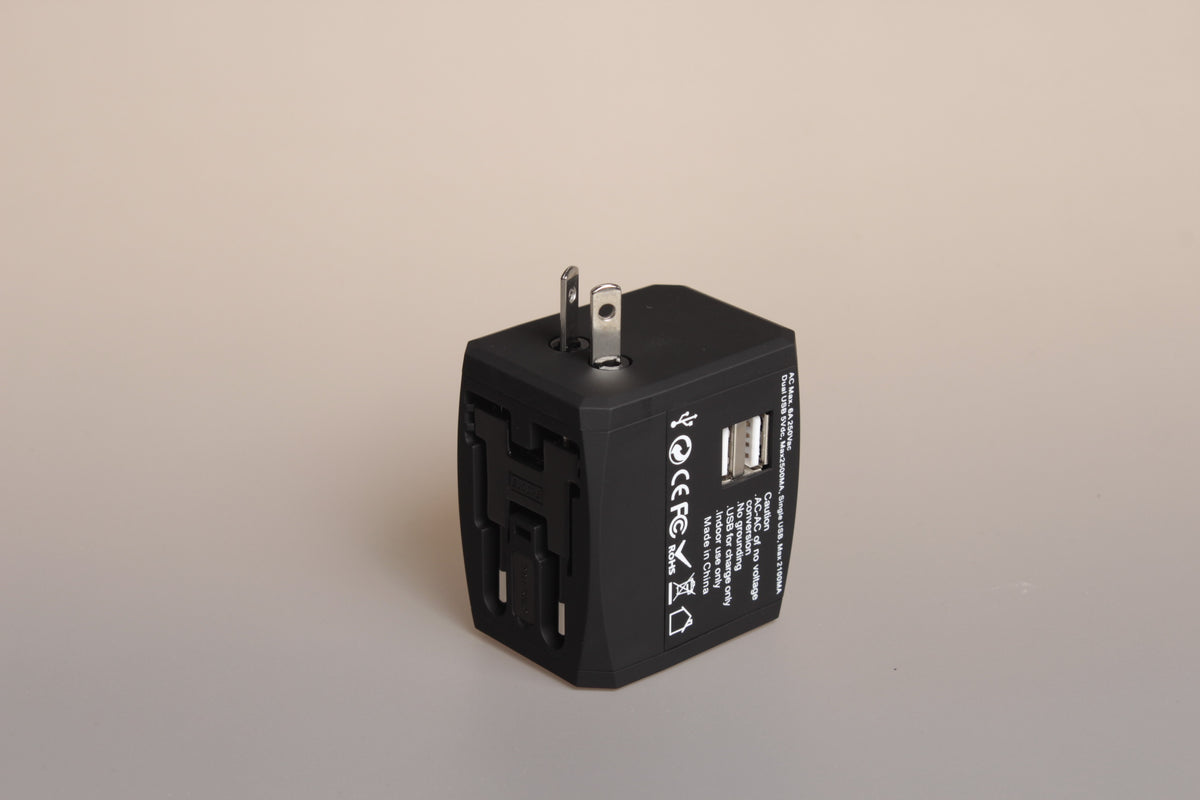 Colorful USB Universal Travel Adaptor (2.5A with 2 USB port)