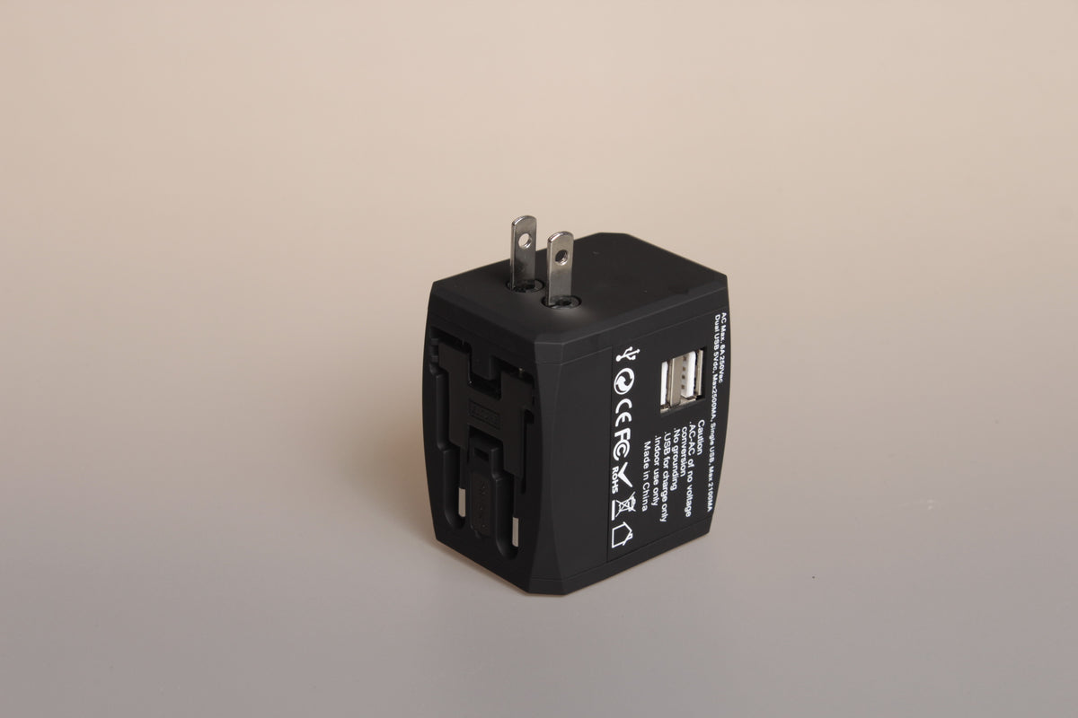 Colorful USB Universal Travel Adaptor (2.5A with 2 USB port)