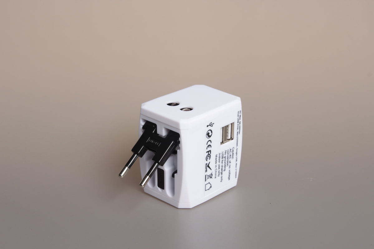 Colorful USB Universal Travel Adaptor (2.5A with 2 USB port)