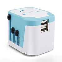 Worldwide Travel Adapter with EU/US/AU/UK Plug Dual USB Charger