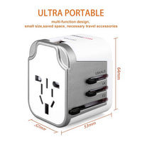 Worldwide Travel Adapter with EU/US/AU/UK Plug Dual USB Charger