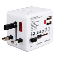 International Travel Power Adapter with Dual USB Charger