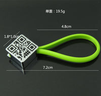 Metal Square QR code keychain