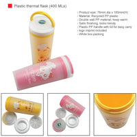 Plastic thermal flask (400 MLs) with tea filter