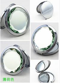 Round shape crystal pocket mirror