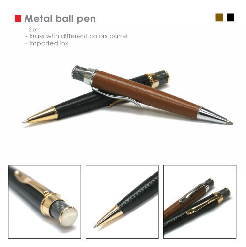 Leather corporate metal pen