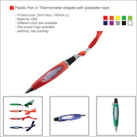 Plastic Pen in Thermometer shaped with polyester rope