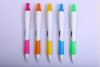 Promotional plastic ball pen with highligter