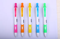 Promotional plastic ball pen with highligter