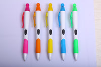 Promotional plastic ball pen with highligter