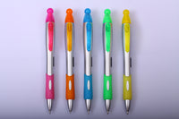 Promotional plastic ball pen with highligter(Silver)