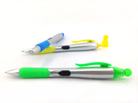 Promotional plastic ball pen with highligter(Silver)