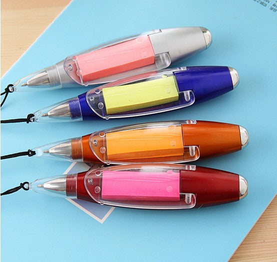 Plastic Memo Pen With Led Light