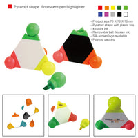 Pyramid shape florescent pen/highlighter