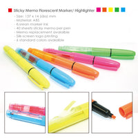 Sticky Memo Florescent Marker/Highlighter