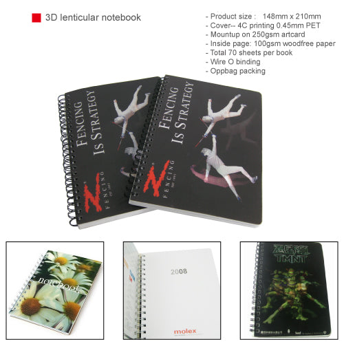 3D lenticular notebook (A5)