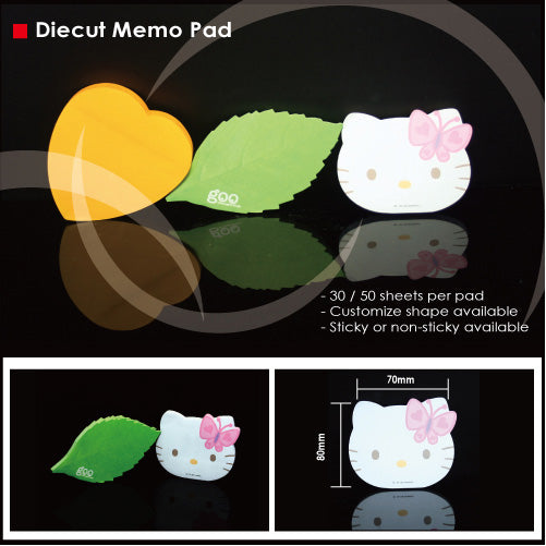 Diecut sticky memo pad (without cover)