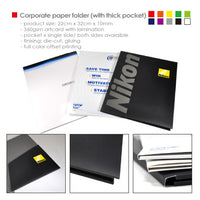 Corporate paper folder (with thick pocket)