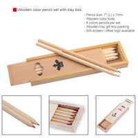 Wooden color pencil set with tray box