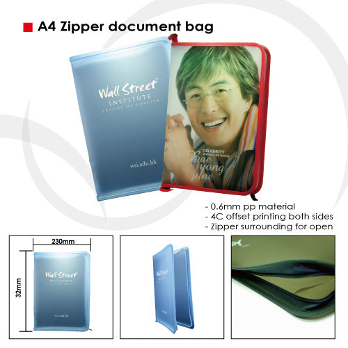 A4 Zipper document bag