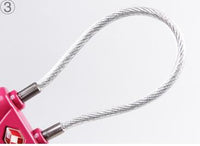 Portable Wire Rope 3 digit Lock Combination Lock