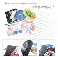 Slim PVC mouse pad with custom shape
