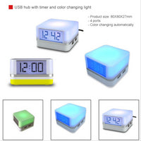 USB hub with timer and color changing light
