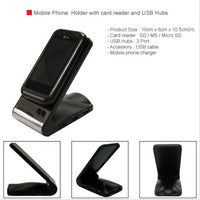 Mobile Phone Holder with card reader and USB Hubs