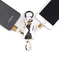 Leather Keychain USB Cable