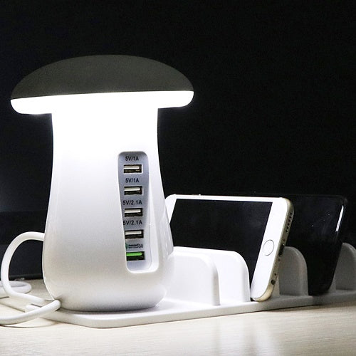 Mushroom LED Lamp with USB Charging Station