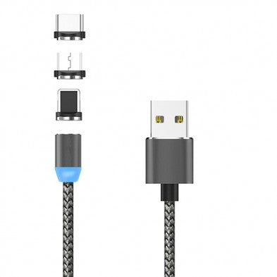 Braided Magnetic Lightning and USB Charger Charging Cable