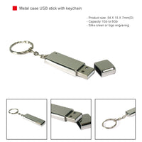 Metal case USB stick with keychain