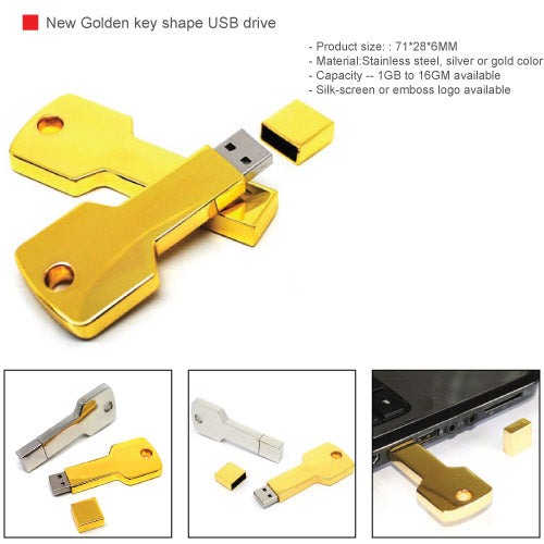 New Golden key shape USB drive