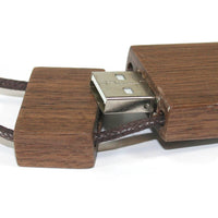 Wooden case USB stick with lanyard