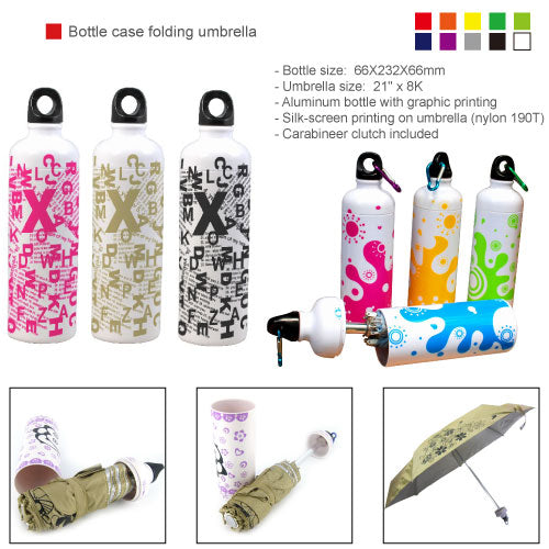 Bottle case folding umbrella