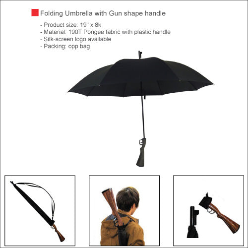 Folding Umbrella with Gun shape handle