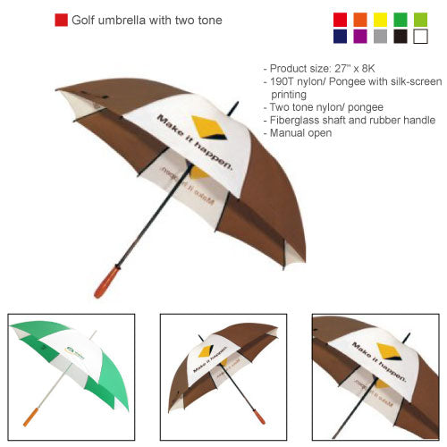 Golf umbrella with two tone